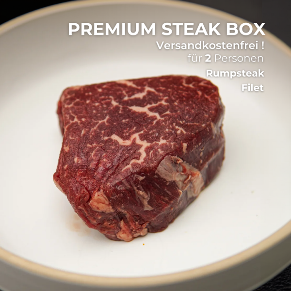 Steak-Box PREMIUM (2 Personen / VERSANDKOSTENFREI) Rumpsteak & Filet